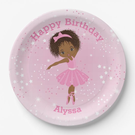 American Ballerina Birthday Paper Plate Pappteller (Vorderseite)