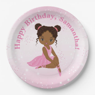 American Ballerina Birthday Paper Plate Pappteller