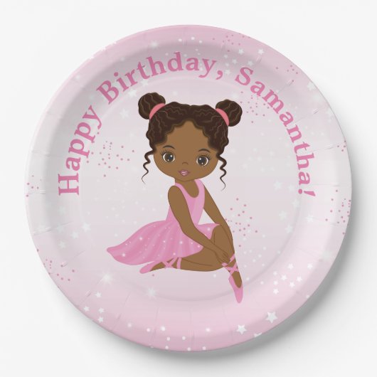 American Ballerina Birthday Paper Plate Pappteller (Vorderseite)