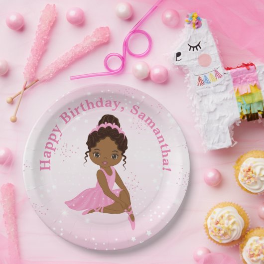 American Ballerina Birthday Paper Plate Pappteller (Party)