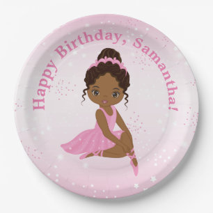 American Ballerina Birthday Paper Plate Pappteller