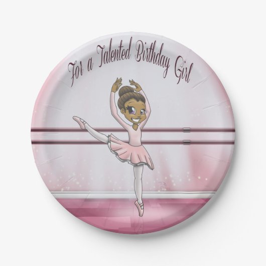 American Ballerina Birthday Pappteller (Vorderseite)
