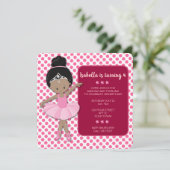 American Ballerina Geburtstagseinladung Einladung (Stehend Vorderseite)