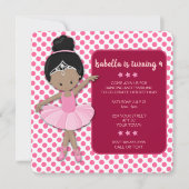 American Ballerina Geburtstagseinladung Einladung (Vorderseite)