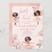American Ballerina Girl Tutu Birthday Einladung (Vorne/Hinten)