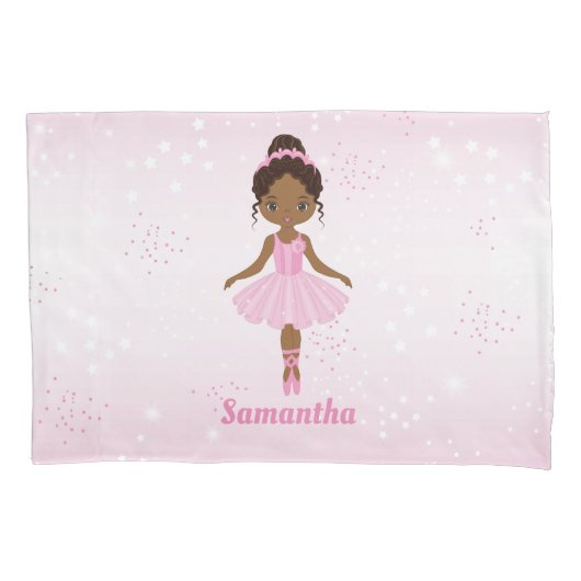 American Ballerina Pink Tutu Pillowcase Kissenbezug (Vorderseite)