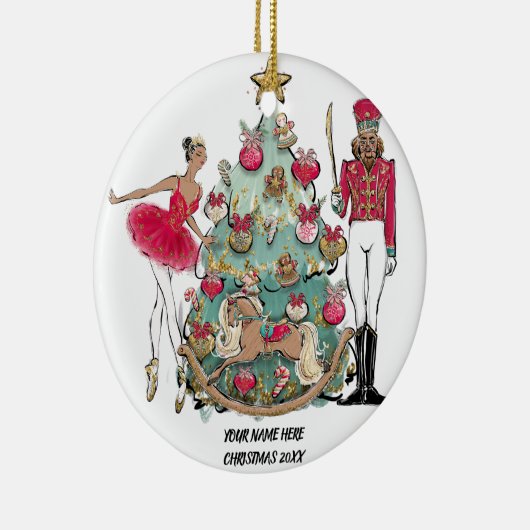 American Ballet Dancer and Nutcracker Keramik Ornament (Rechts)