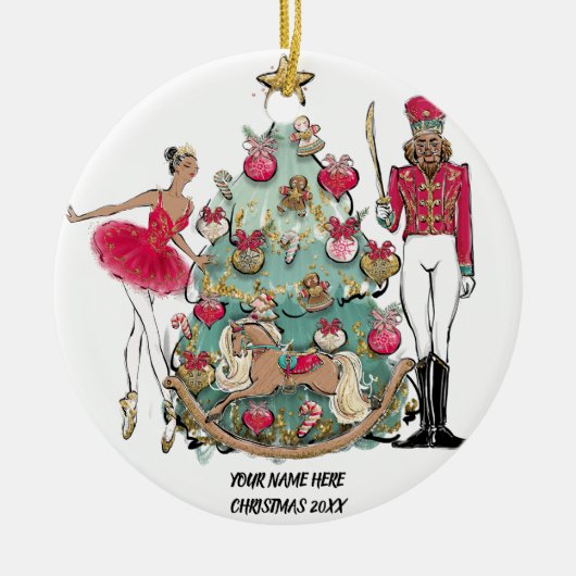 American Ballet Dancer and Nutcracker Keramik Ornament (Vorne)