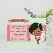 American Ballet oder Tanz Geburtstagspartei Einladung (Stehend Vorderseite)