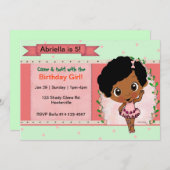 American Ballet oder Tanz Geburtstagspartei Einladung (Vorne/Hinten)