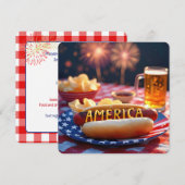 American Barbecue am 4. Juli Einladung (Vorne/Hinten)