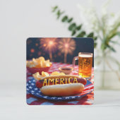 American Barbecue am 4. Juli Einladung (Stehend Vorderseite)