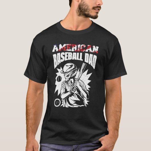 American Baseball Dad Father's Day Baseball For Me T-Shirt (Vorderseite)