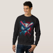 American Baseball Drip Graffiti Ball and Bat Sweatshirt (Vorne ganz)