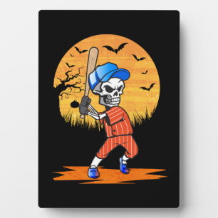 American Baseball Skeleton Halloween Men Boys Fotoplatte