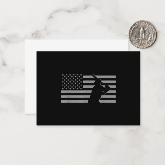 American Baseball USA Flag Baseball Mitteilungskarte (Vorderseite/Rückseite Beispiel)