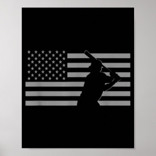 American Baseball USA Flag Baseball Poster