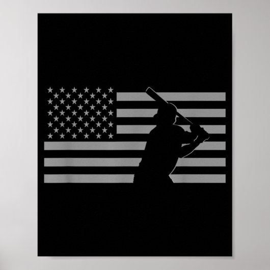 American Baseball USA Flag Baseball Poster (Vorne)