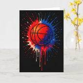 American Basketball Splash Ball Player Team Kids B Karte (Gelbe Blume)
