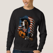 American Basset Hound Guitar USA County Music Sweatshirt (Vorderseite)