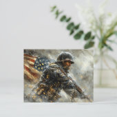 American Battle Flag Postkarte (Stehend Vorderseite)