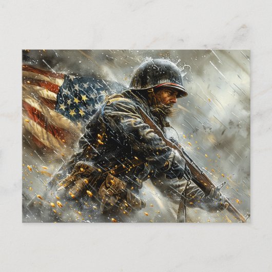 American Battle Flag Postkarte (Vorderseite)