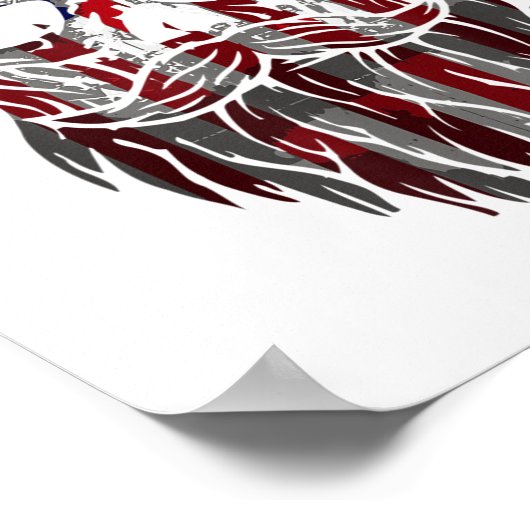 American Beard Skull Men Poster (Ecke)