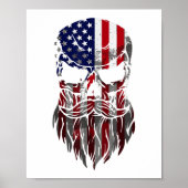 American Beard Skull Men Poster (Vorne)