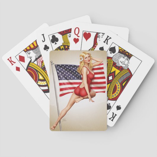American Beauty - Retro Pinup Playing Cards Spielkarten (Rückseite)