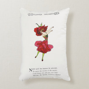 American Beauty Rose, Whimsical Blume Book Art Dekokissen