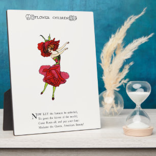 American Beauty Rose, Whimsical Blume Book Art Fotoplatte