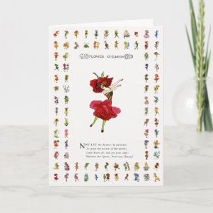 American Beauty Rose, Whimsical Blume Book Art Karte
