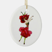 American Beauty Rose, Whimsical Blume Book Art Keramik Ornament (Rechts)