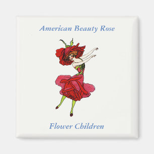 American Beauty Rose, Whimsical Blume Book Art Magnet
