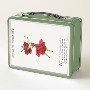 American Beauty Rose, Whimsical Blume Book Art Metall Brotdose