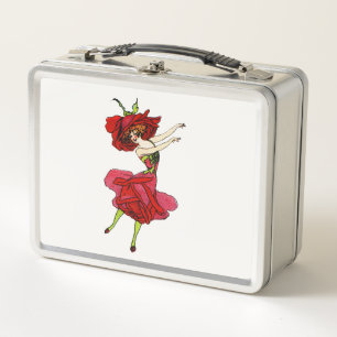 American Beauty Rose, Whimsical Blume Book Art Metall Brotdose