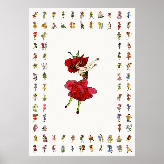 American Beauty Rose, Whimsical Blume Book Art Poster (Vorne)