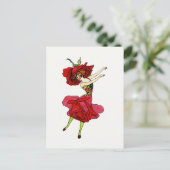 American Beauty Rose, Whimsical Blume Book Art Postkarte (Stehend Vorderseite)