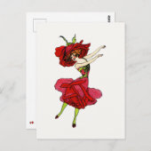 American Beauty Rose, Whimsical Blume Book Art Postkarte (Vorne/Hinten)