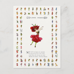 American Beauty Rose, Whimsical Blume Book Art Postkarte