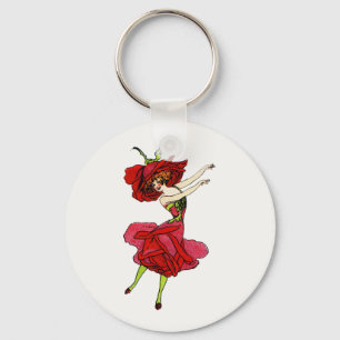 American Beauty Rose, Whimsical Blume Book Art Schlüsselanhänger