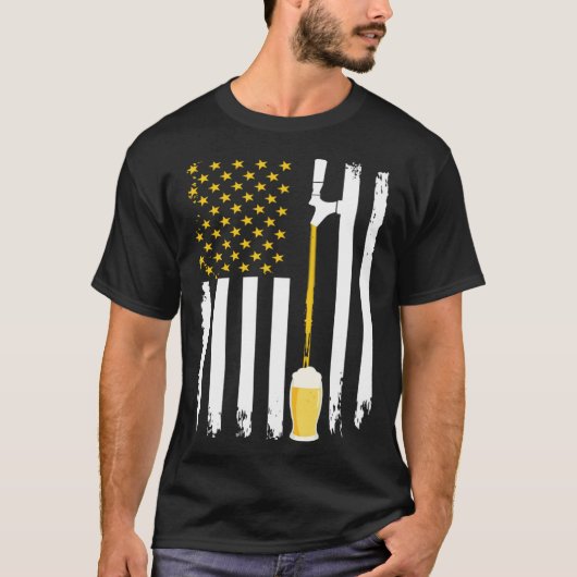 American Beer Flag International Beer Day T-Shirt (Vorderseite)