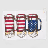AMERICAN Beer Golf Towel Golfhandtuch (Horizontal)