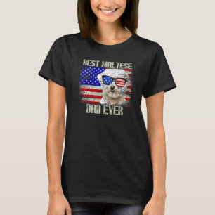 American Best Maltese Vater Ever Vatertag Premi T-Shirt