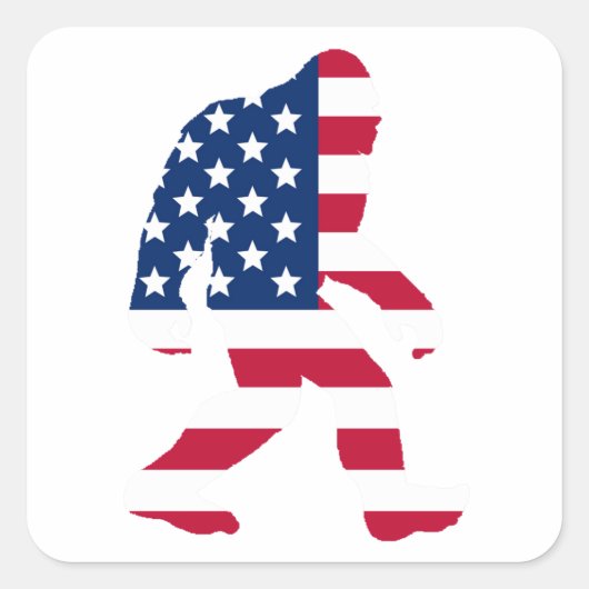 American Bigfoot Quadratischer Aufkleber (Vorderseite)