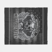 American Biker ADD NAME Skull V-Twin Motorräder Fleecedecke (Vorderseite (Horizontal))