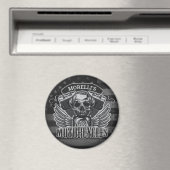 American Biker ADD NAME Skull V-Twin Motorräder Magnet (In Situ (Geschirrspüler))
