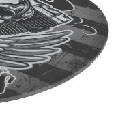 American Biker ADD NAME Skull V-Twin Motorräder Schneidebrett (Ecke)