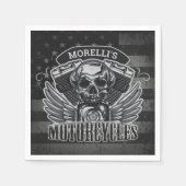 American Biker ADD NAME Skull V-Twin Motorräder Serviette (Vorderseite)