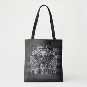 American Biker ADD NAME Skull V-Twin Motorräder Tasche